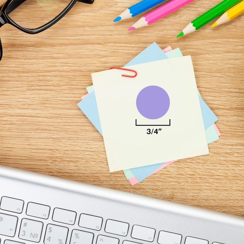ChromaLabel 0.75 Inch Round Label Permanent Color Code Dot Stickers, 1008 Pack, 24 Labels per Sheet, Lavender - Image 3
